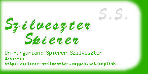 szilveszter spierer business card